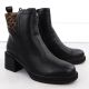 3. Schwarze Leder-Ankle-Boots mit Blockabsatz, Vinceza 26-66855
