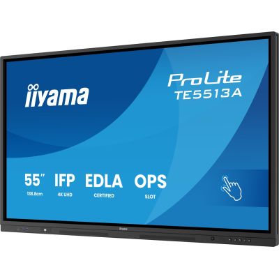19. iiyama TE5513A-B2AG Digital Signage-Display, interaktives Flachbildschirm-Display, 138,7 cm (54,6 Zoll), Wi-Fi, 500 cd/m², 4K Ultra HD, schwarzer Touchscreen, integrierter Prozessor, Android, 24/7-Betrieb