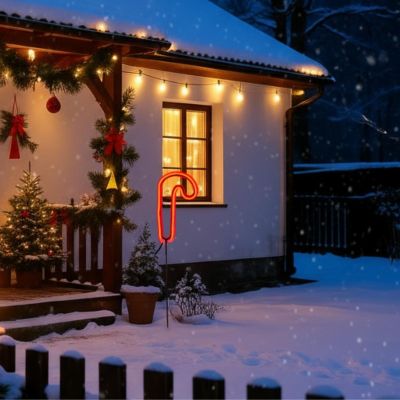 7. Neon-Weihnachtskerze, 79 LEDs, batteriebetrieben, 12,5 x 93,5 cm, Luca