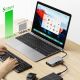 8. Tech-Protect HB05 HUB 9in1 Adapter USB-C + USB2.0 + USB3.0 + HDMI 4K 60HZ + SD / TF + PD100W + RJ45 - Grau
