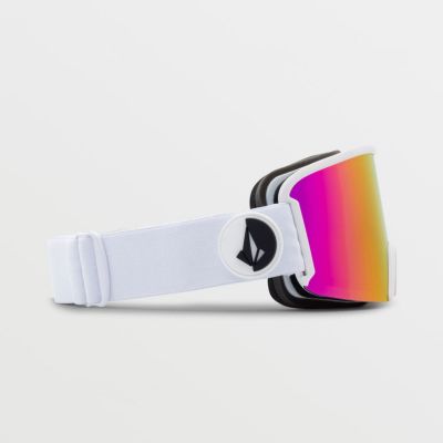 2. Volcom Garden Snowboardbrille Mattweiß/Pink Chrome UV-Schutz Pink (VG0122101)