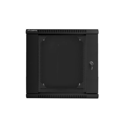 Zweiteiliger wandmontierter 19-Zoll-Rackschrank 12U 600x600, schwarz, Lanberg (Flatpack)