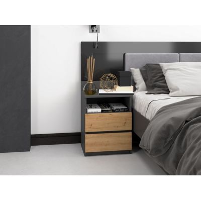 4. M1 Nachttisch 40x32xH59 Anthrazit/Artisan