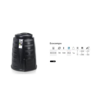 PROSPERPLAST Kompostbehälter 340L Schwarz