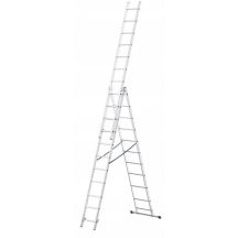 AWTOOLS Aluminiumleiter 3x14 Stufen 150kg, geeignet für Treppen
