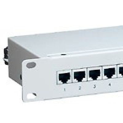 6. Patchpanel Equip CAT6 24 Port hellgrau 19 Zoll (1HE)