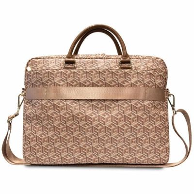 3. Guess GCube Stripes Tasche für einen 16-Zoll-Laptop – braun