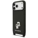 3. Karl Lagerfeld Saffiano Karl&Choupette Metall-Pin CBDY Schutzhülle für iPhone 18 Pro / 17 Pro - Schwarz