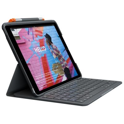 10. Logitech Slim Folio QWERTZ Deutsch Bluetooth Graphit