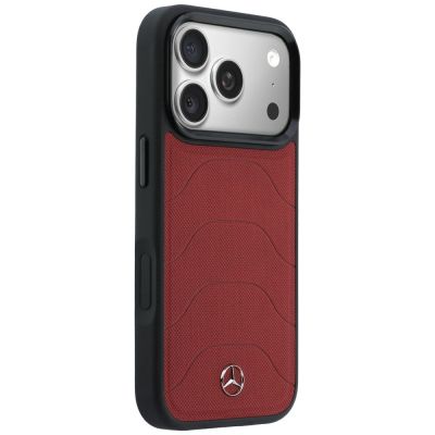 4. Mercedes Leder-Mesh-Hülle mit Bow Line MagSafe für iPhone 17 Pro Max – Rot