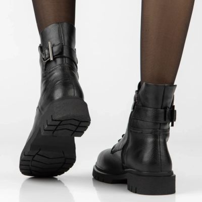 7. Schwarze Damen-Ankle-Boots aus Leder, Filippo DBT8018