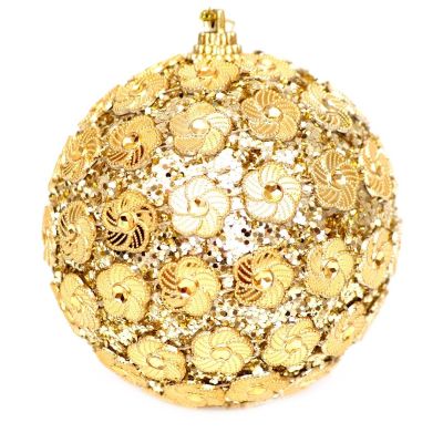 10. Dekorative Paillettenkugel, 8 cm, Gold