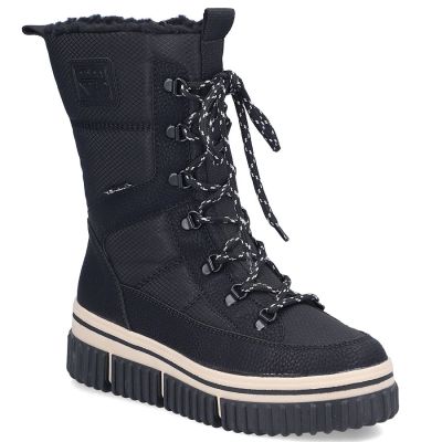 Wasserfeste Damen-Schneestiefel mit dicker Sohle, schwarz, Rieker Y6380-00