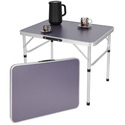 9. Klappbarer Campingtisch 75 x 55 x 25–59 cm, Grau