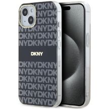 DKNY IML Mono & Stripe MagSafe Hülle für iPhone 15 Plus / 14 Plus – Schwarz