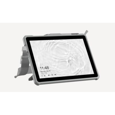 4. UAG Plasma - Schutzhülle mit Ständer, Schulter- und Handschlaufe für Microsoft Surface Go 1/2/3/4 G (OEM-Version) (weiß/grau)