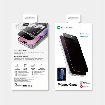 4. AmazingThing Radix +Care Sichtschutzglas für iPhone 18 Pro Max mit Montagerahmen