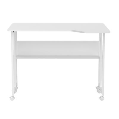 9. MACLEAN Klapptisch, weiß, mobil, 100 x 73 cm, max. 50 kg, abgewinkelt, L-förmig, MC-126 L/B