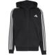 2. adidas Essentials Fleece-Kapuzenjacke für Herren mit 3 Streifen und durchgehendem Reißverschluss, Schwarz, KY6559