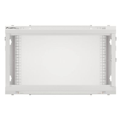 7. LANBERG Wandregal 19" 6HE 600x450 Metalltür Grau (Bausatz) WF01-6406-00S