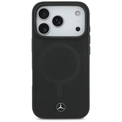 3. Mercedes Plain MagSafe Case aus glattem Leder für iPhone 17 Pro – Schwarz