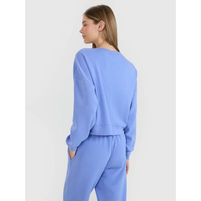 5. Damen-Sweatshirt mit offenem Reißverschluss und Modal 4F 4FWSS25TSWSF1576-33S