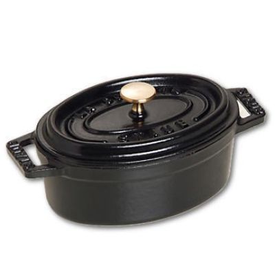 Staub Mini-Ovaltopf aus Gusseisen – 250 ml, Schwarz
