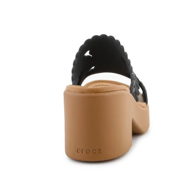 5. Crocs Brooklyn Woven Slide Heel W 209979-001 Flip-Flops