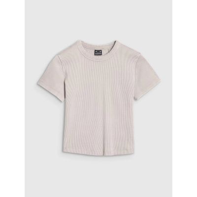 6. Schmales geripptes Damen-T-Shirt 4F 4FRSS25TTSHF2696-83S