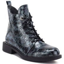 Damen-Ankle-Boots aus Lackleder, grau, S.Barski HY62-8140