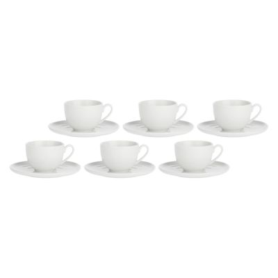 Set mit 6 Corte-Teetassen mit Untertassen – Weiß, 200 ml