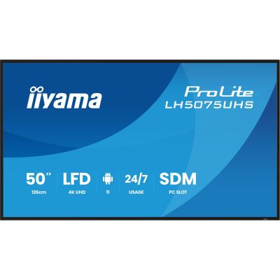 2. Iiyama-Panel 50" 3840x2160 UHD VA Haze 25 % 500 cd/m2