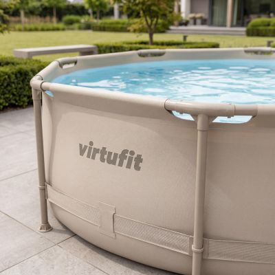 5. VIRTUFIT RUNDER POOL 305 CM MIT FILTPUMPE BEIGE