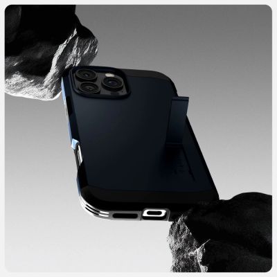 8. Spigen Tough Armor MagSafe Hülle mit Ständer für iPhone 16 Pro Max – Dunkelgrau