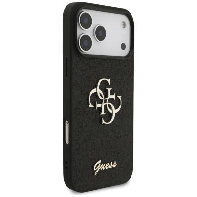 4. Guess Fixed Glitter Big 4G Hülle für iPhone 17 Pro Max / 18 Pro Max - Schwarz