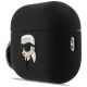 2. Karl Lagerfeld Silikonhülle mit Karl-Lagerfeld-Kopf (3D) für AirPods Pro 3 – Schwarz