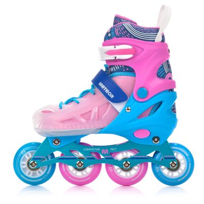 2. Meteor Rollschuhe S 30-33 Loky Pink/Blau