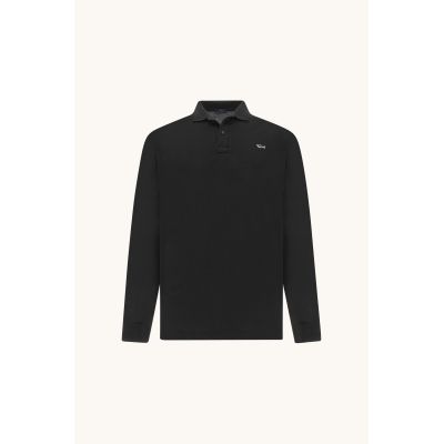 4. Paul&Shark Herren-Poloshirt aus Baumwolle, schwarz, 99311003-11 – klassisch, elegant