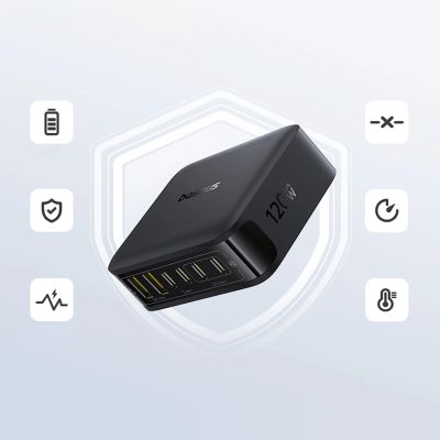 11. Baseus EnerFill FH21 120W Ladestation 4xUSB-C + 2xUSB-A - Schwarz