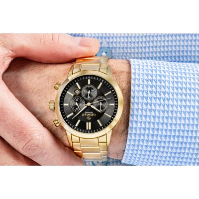5. Giewont Herrenuhr Chronograph Saphir Gold Schwarz GW8510-B5