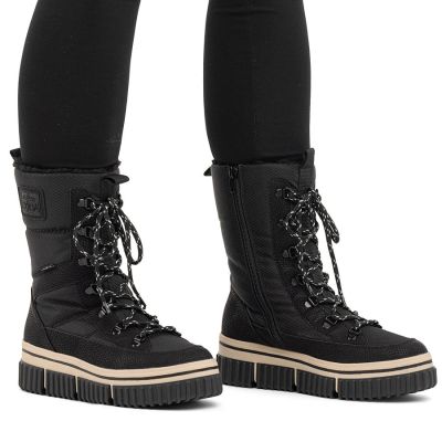 5. Wasserfeste Damen-Schneestiefel mit dicker Sohle, schwarz, Rieker Y6380-00
