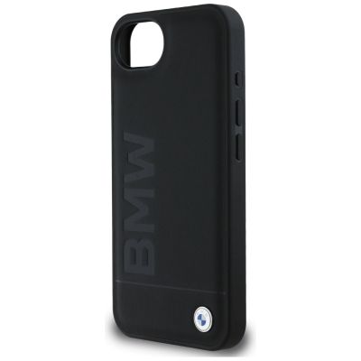 6. BMW Leder Hot Stamp iPhone 16e Hülle - Schwarz