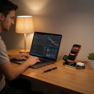 10. Tech-Protect A51 MagSafe 3-in-1 25W QI2.2 Kabelloses Ladegerät – Schwarz