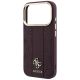 6. Guess Stripe Peony 4G Logo MagSafe Hülle für iPhone 18 Pro / 17 Pro - Burgunderrot