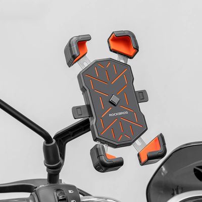 4. Rockbros HW-117 Lenkerklemm-Handyhalterung – Schwarz und Orange