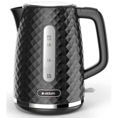 3. ELDOM ELLI WASSERKOCHER, FASSUNGSVERMÖGEN 1,7 L, LEISTUNG 2200 W, SCHWARZ, STREIFEN