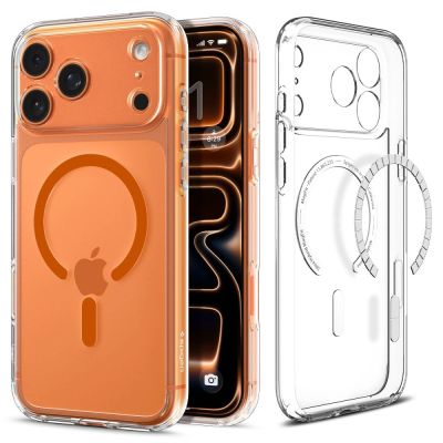Spigen Ultra Hybrid MagSafe Hülle für iPhone 17 Pro Max – Transparentes Orange