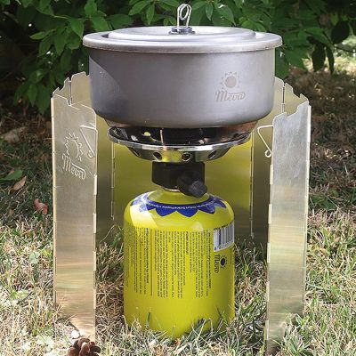4. Windschutz für einen Campingkocherbrenner – Silber