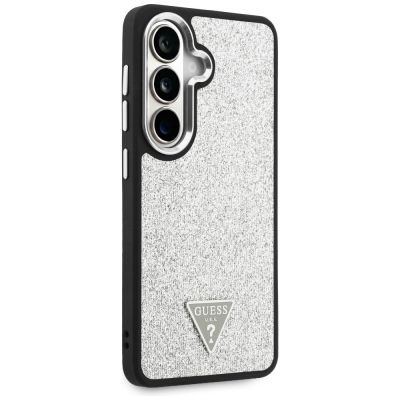 4. Guess Fixed Glitter Triangle MagSafe Hülle für Samsung Galaxy S26+ - Silber