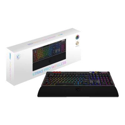 5. MSI STRIKE PRO Kabellose Gaming-Tastatur USB + Bluetooth QWERTZ US-Englisch Schwarz